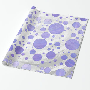 Purple Sun Polka Dot Wrapping Paper