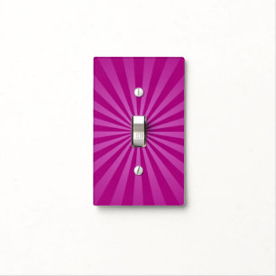 Purple Sun Rays Background Light Switch Cover