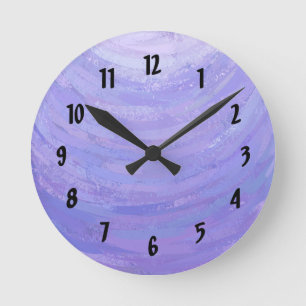 Purple Sun Round Clock