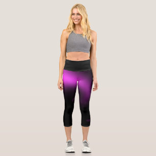 Purple Sunburst Twirl Lights Capri Leggings