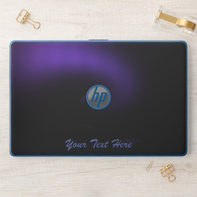 Purple Sunburst Twirl Lights HP Laptop Skin (Desk)