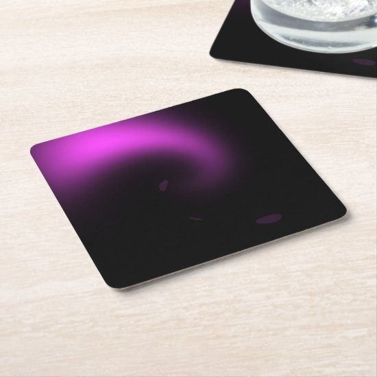 Purple Sunburst Twirl Lights Square Paper Coaster