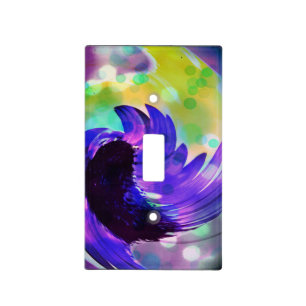 Purple Sunflower Swirl Light Switch Plate