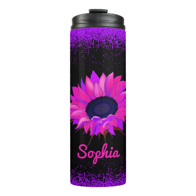 Purple Sunflower Thermal Tumbler (Front)