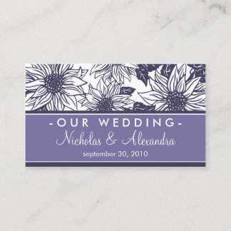 Purple Sunflowers Wedding Website Card