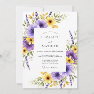 Purple Sunny Meadow Wedding Invitation