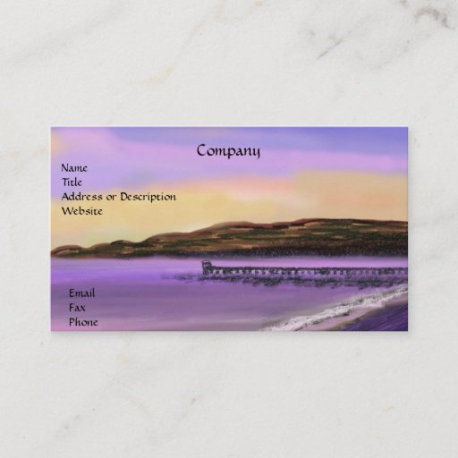 Customizable Purple Sunset over the Pier Business Card