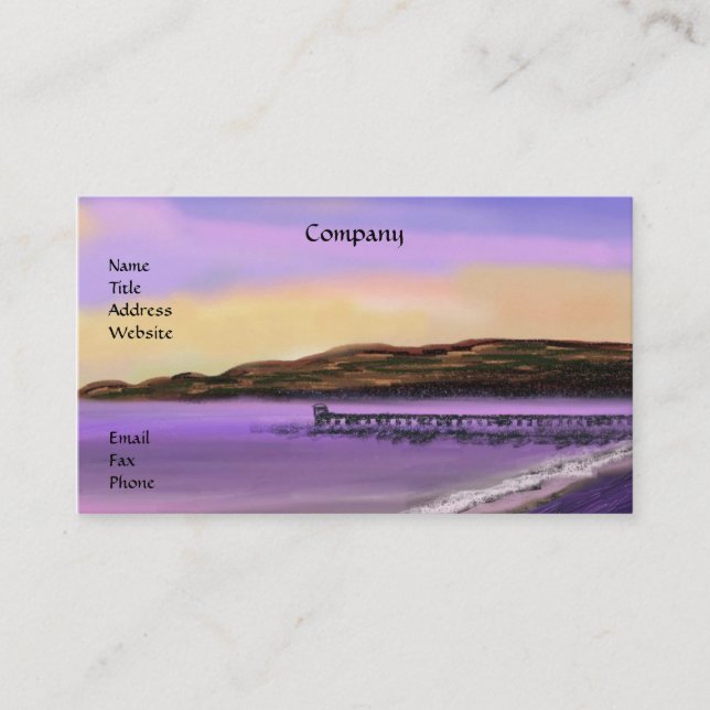 Purple Sunrise Beach Business Cards (Front)