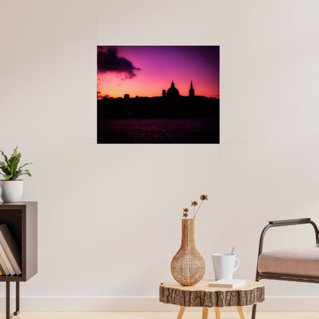 Purple Sunrise in Valletta Poster (Living Room 3)