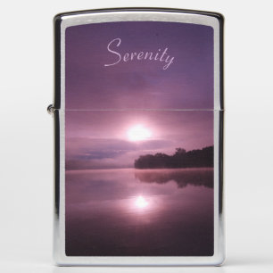 Purple Sunrise on Water Zippo Lighter