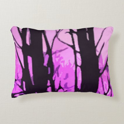 Purple Sunset Abstract Stained Glass Accent Pillow