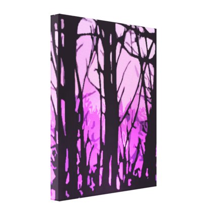 Purple Sunset Abstract Stained Glass Canvas Print