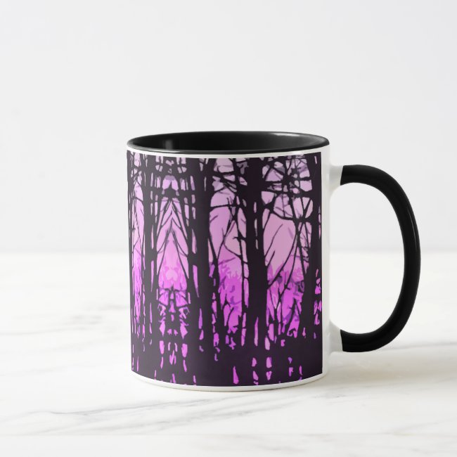 Purple Sunset Abstract Stained Glass Mug