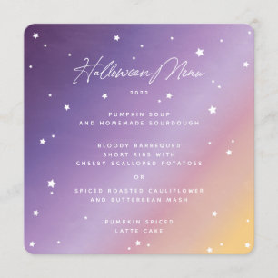 Purple Sunset and Stars Square/Round Halloween Menu