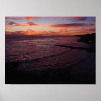 Purple Sunset at Royal Palms Beach Poster