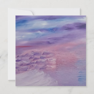 Purple Sunset Blue Pink Colorful Abstract Art Invitation