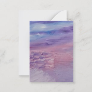Purple Sunset Blue Pink Colorful Abstract Art Note Card