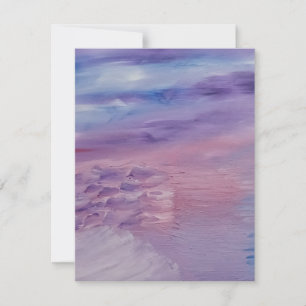 Purple Sunset Blue Pink Colorful Abstract Art Note Card