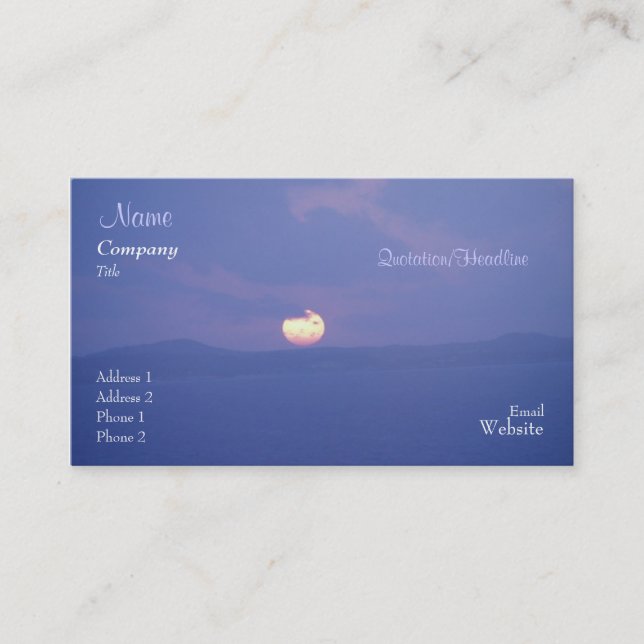 Purple Sunset Business/Profile Card (Front)