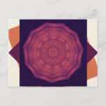 Purple Sunset Butterflies Kaleidoscope Mandala Postcard