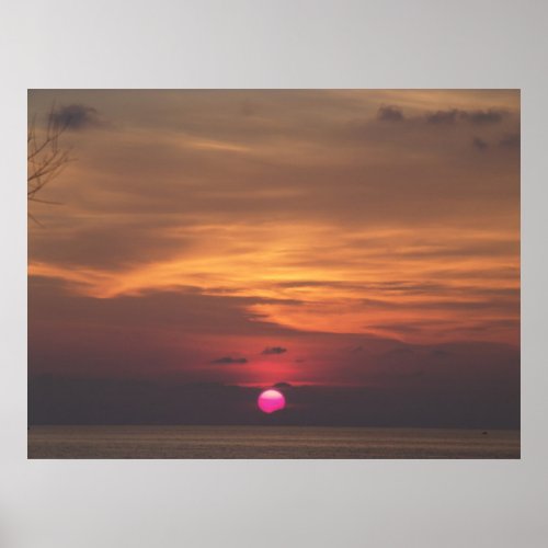 Purple Sunset Off French Coast Poster
