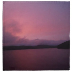 Purple sunset on Lake Arrowhead Cloth Napkin