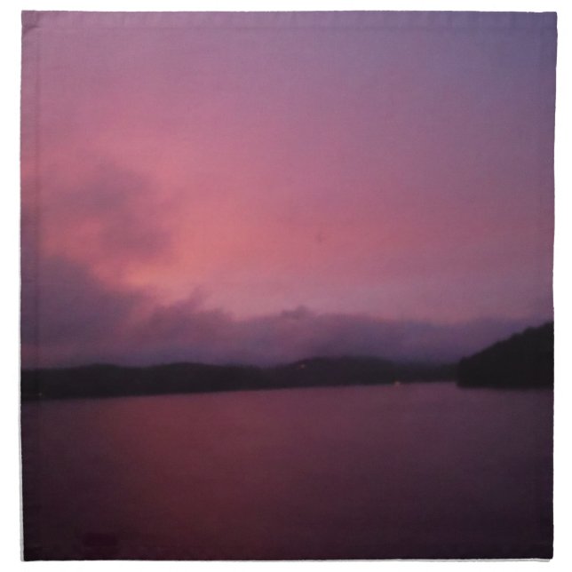 Purple sunset on Lake Arrowhead Cloth Napkin (Front)