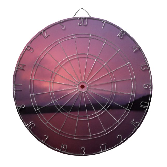 Purple sunset on Lake Arrowhead Dartboard With Darts (Front)