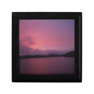 Purple sunset on Lake Arrowhead Jewelry Box