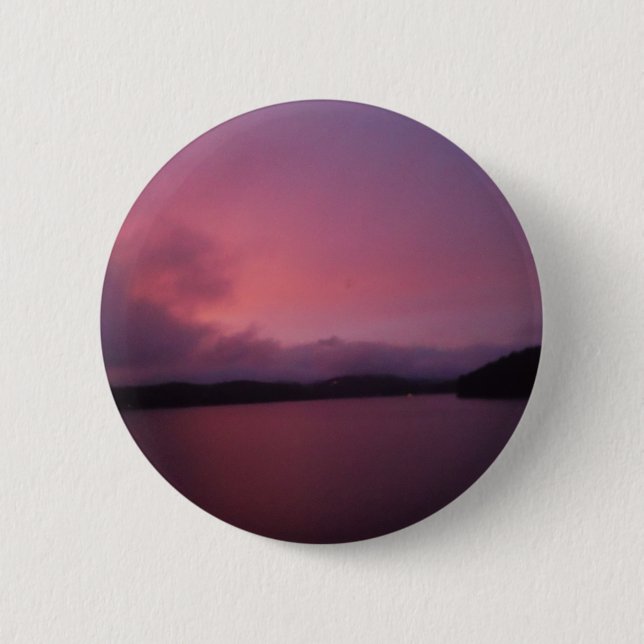Purple sunset on Lake Arrowhead Pinback Button (Front)
