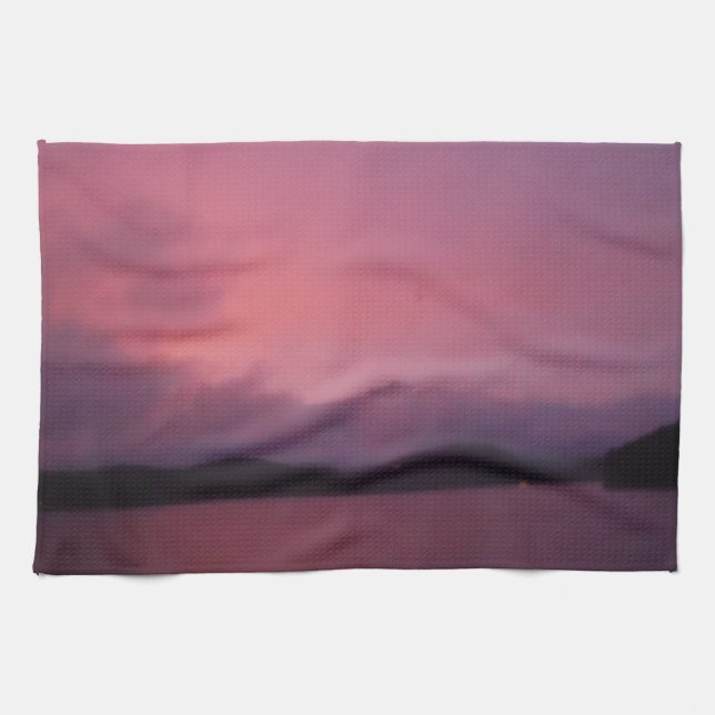Purple sunset on Lake Arrowhead Towel (Horizontal)