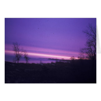 Purple Sunset Over Lake Michigan Cards