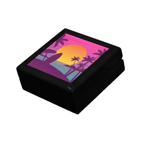 Purple sunset surf beach gift box