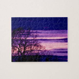 Purple Sunset Tree Silhouette jigsaw puzzle