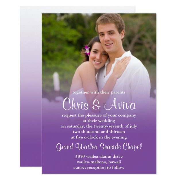 Purple Sunset Wedding Invitation