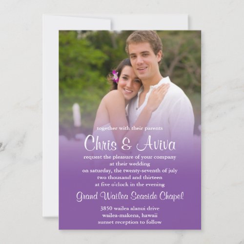 Purple Sunset Wedding Invitation