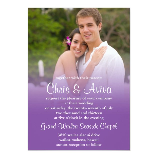 Purple Sunset Wedding Invitation