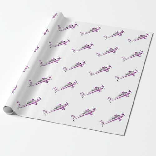 Purple Super Decathlon with a Flower on Tail Wrapping Paper