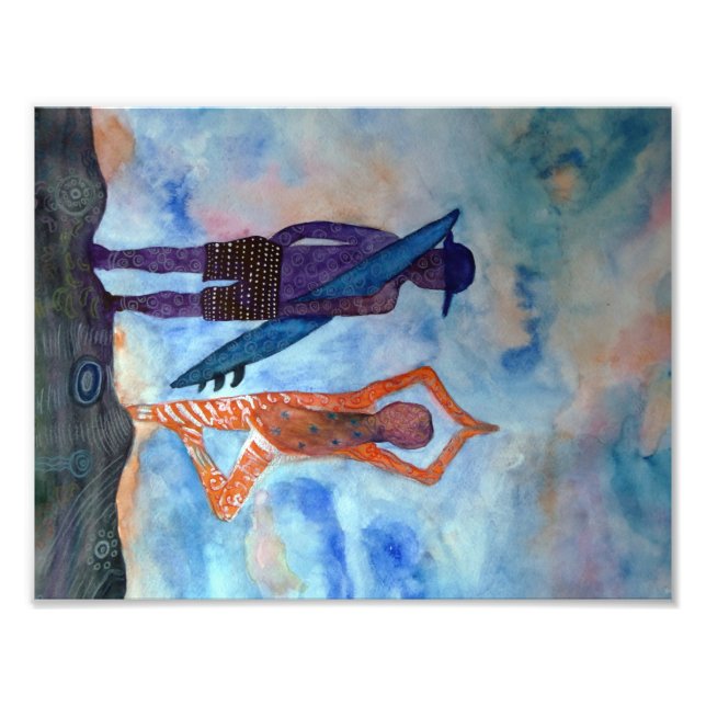 Purple Surf Orange Yoga Photo Print (Front)