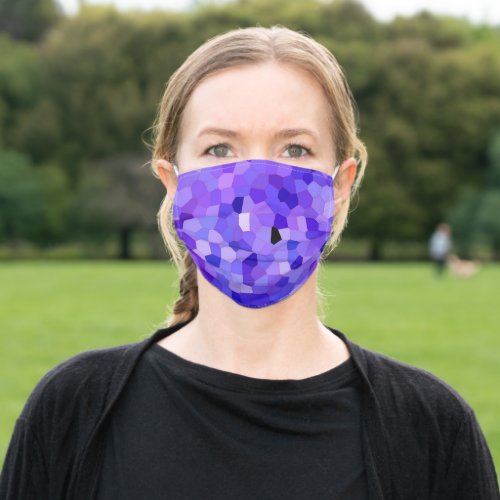 Purple Surface Stained Glass Pattern Adult Cloth Face Mask