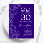 Purple Surprise 30th Birthday Invitation<br><div class="desc">Purple Surprise 30th Birthday Invitation. Minimalist modern feminine design features botanical accents and typography script font. Simple floral invite card perfect for a stylish female surprise bday celebration. Printed Zazzle invitations or instant download digital printable template.</div>