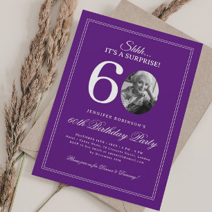 Purple Surprise 60th Birthday Party Invitation