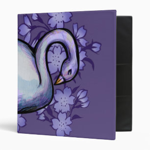 Purple Swan Flower Lake Swans                      3 Ring Binder