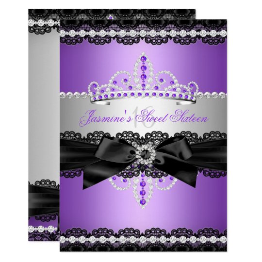 purple sweet 16 birthday party silver black lace sixteen 47 size chart