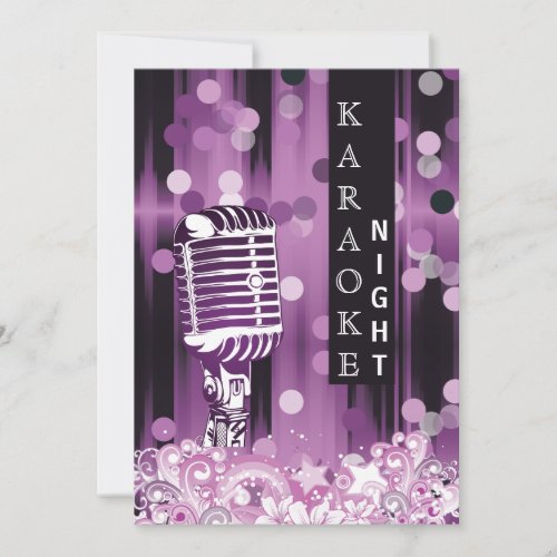 Purple Sweet 16 karaoke night party Invitation
