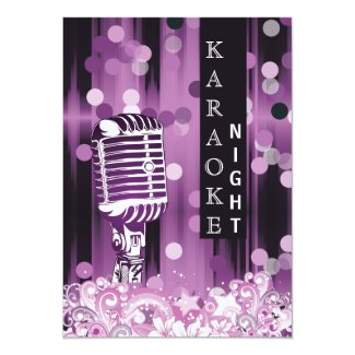 Purple Sweet 16 karaoke night party Invitation