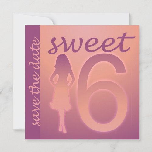 Purple Sweet 16 Save the Date