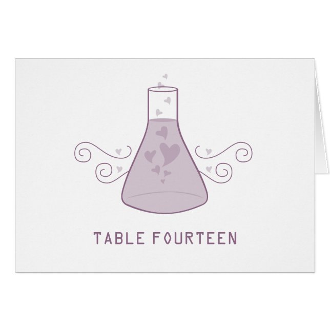 Purple Sweet Chemistry Table Number Card (Front Horizontal)