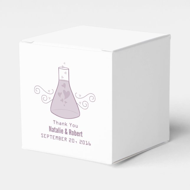 Purple Sweet Chemistry Wedding Favor Boxes (Front Side)