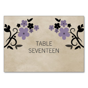 Purple Sweet Vintage Floral Table Card